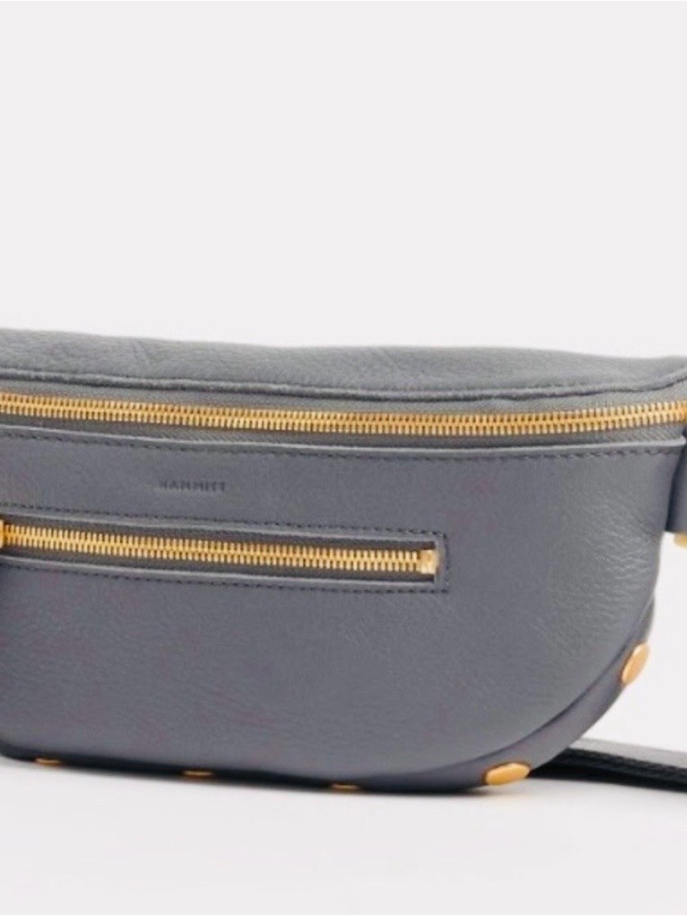 🆕 ✨HAMMITT Charles Medium Sonnet Grey Leather Brushed Gold Crossbody Bag - Picture 10 of 11